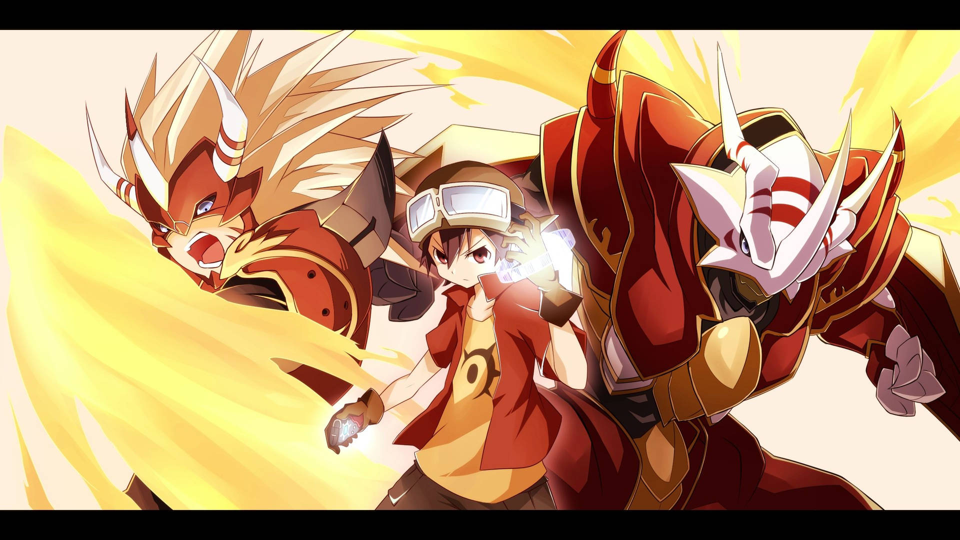 Digimon Agunimon And Burninggreymon Background