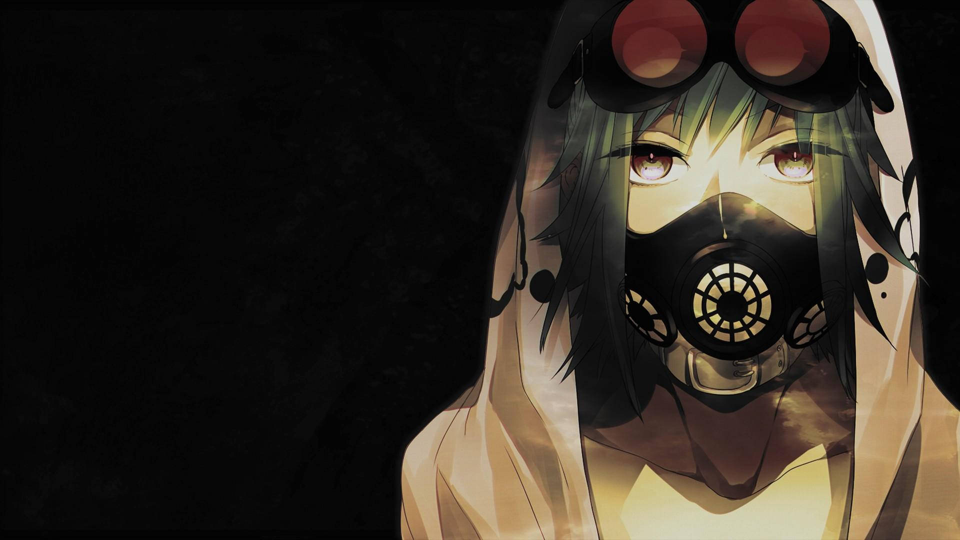 Digital Anime Girl With Gas Mask