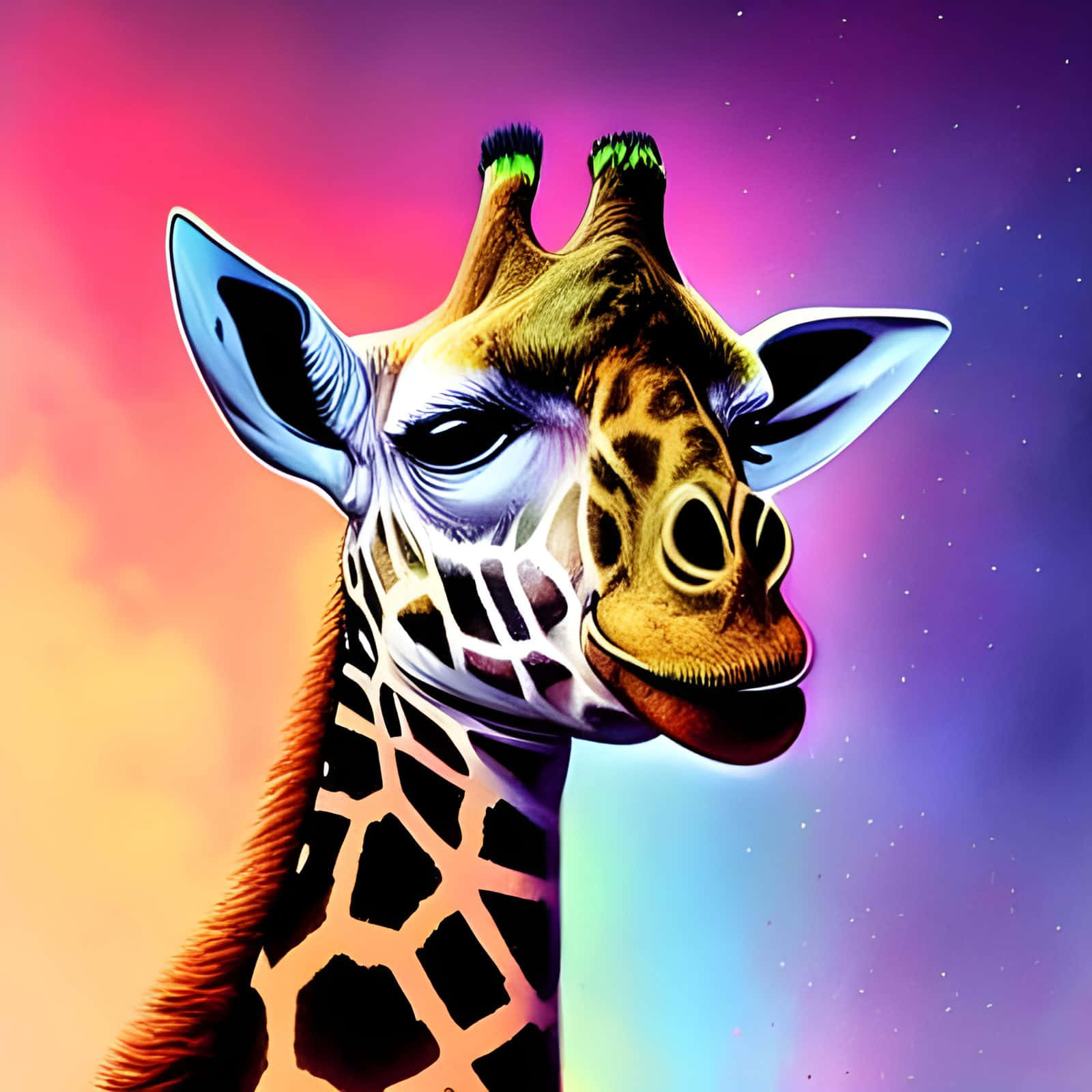 Digital Art Of A Cute Giraffe Background