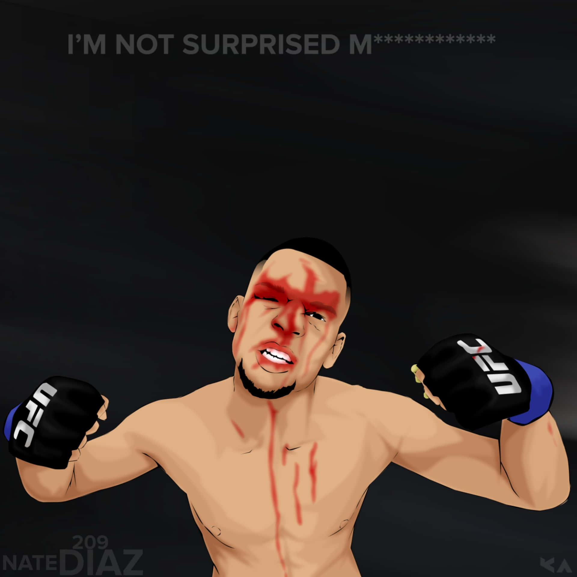 Digital Art Of American Athlete Nate Diaz Background