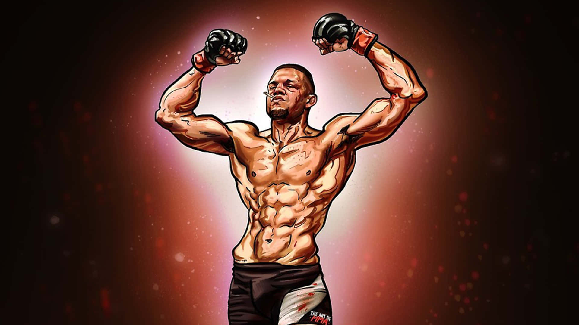 Digital Art Of American Athlete Nate Diaz Background