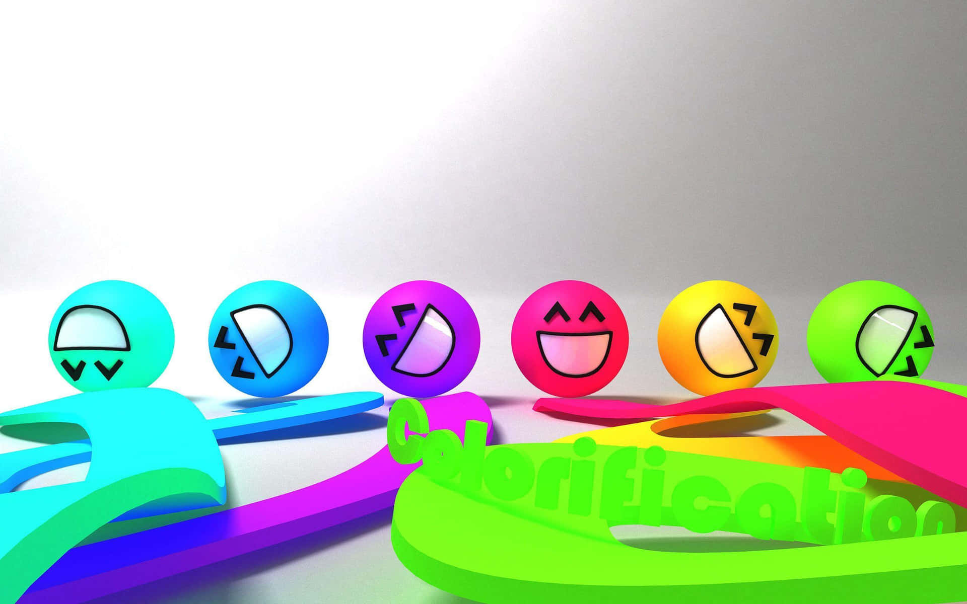 Digital Art Of Cool Colored Smiley Face Background