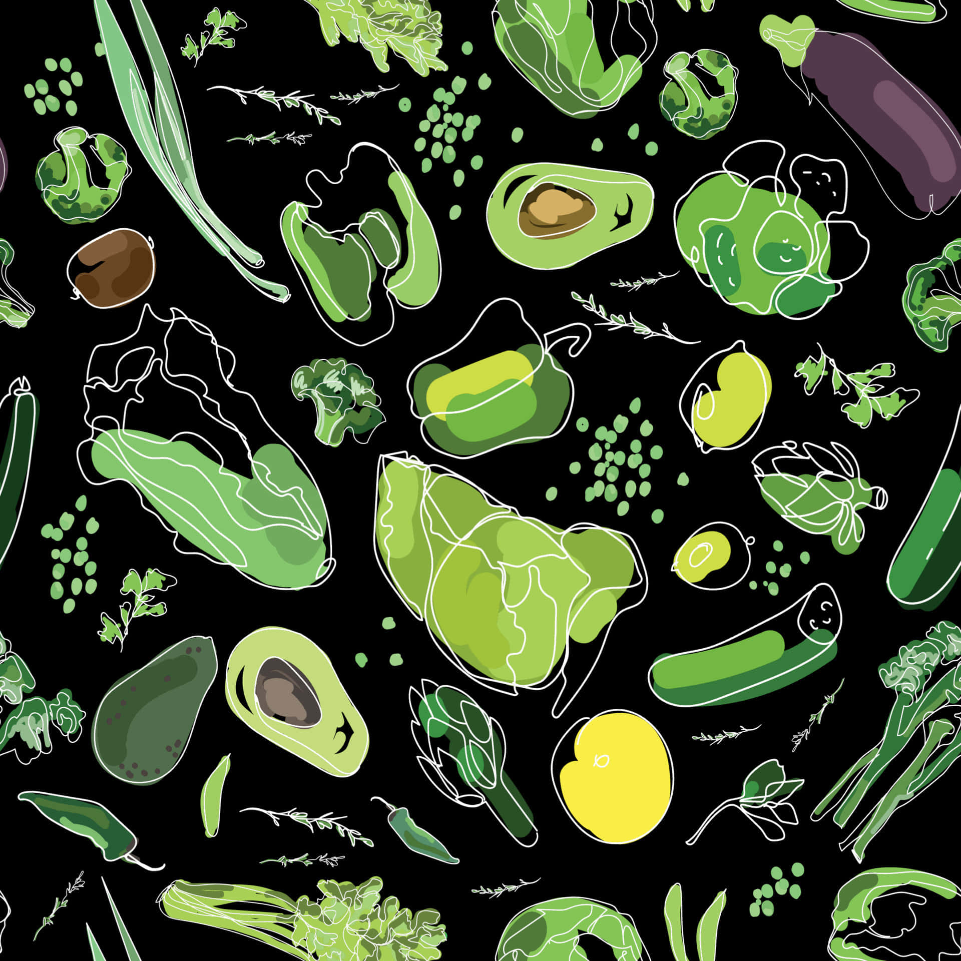 Digital Art Of Fruits And Vegetables