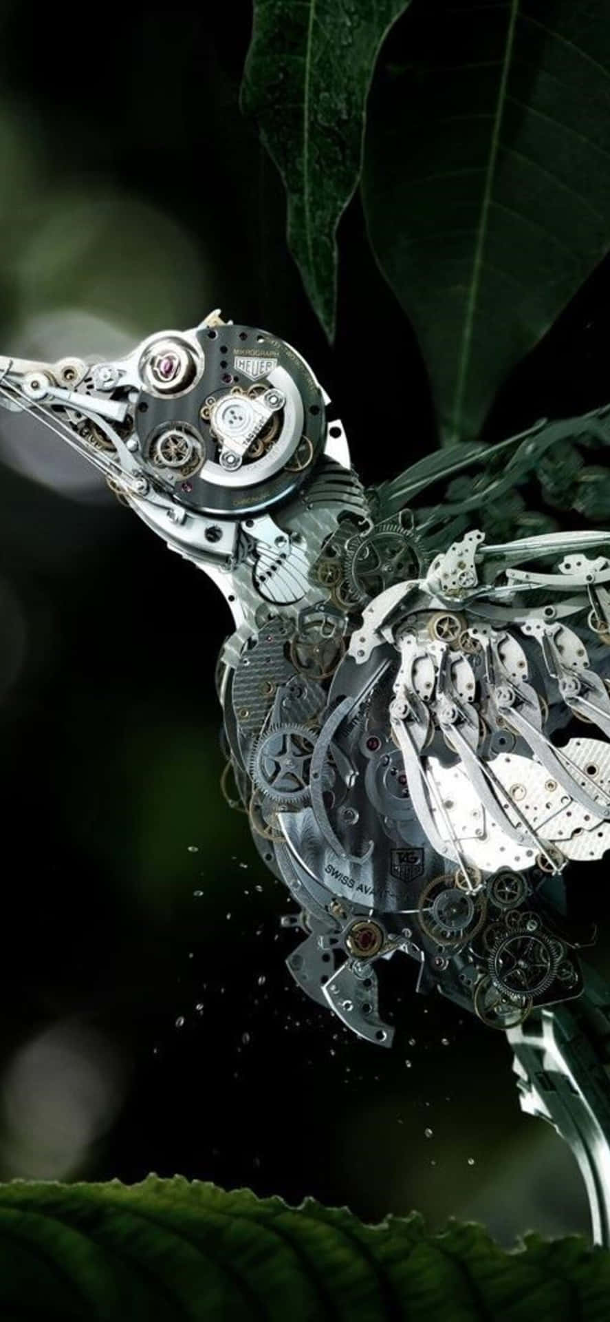 Digital Art Of Mechanical Humming Bird For Iphone Background