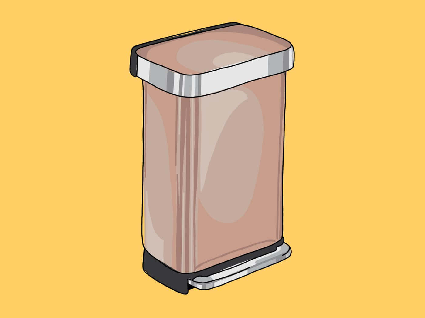 Digital Art Of Rectangular Step Trash Can Background