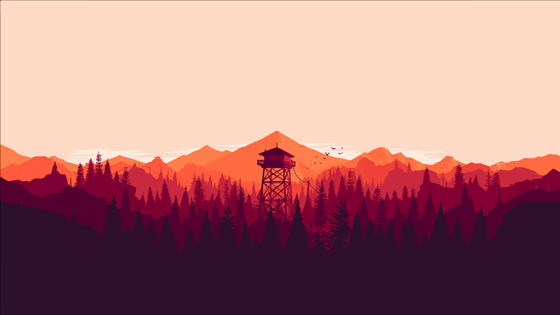 Digital Art Outlook Of Mountain Sunset Background