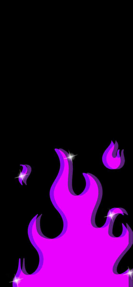 Digital Art Purple Baddie Fire Background