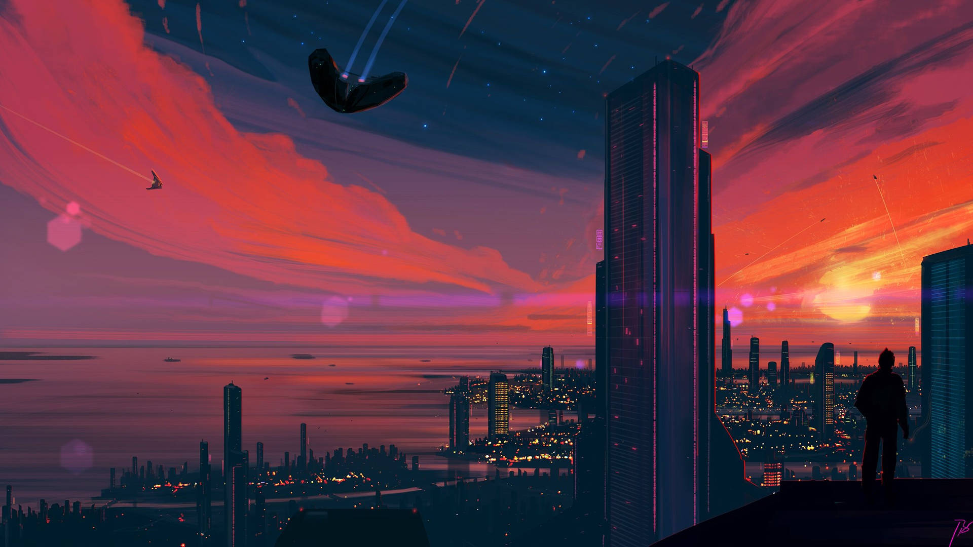 Digital Art Sunset Aesthetic