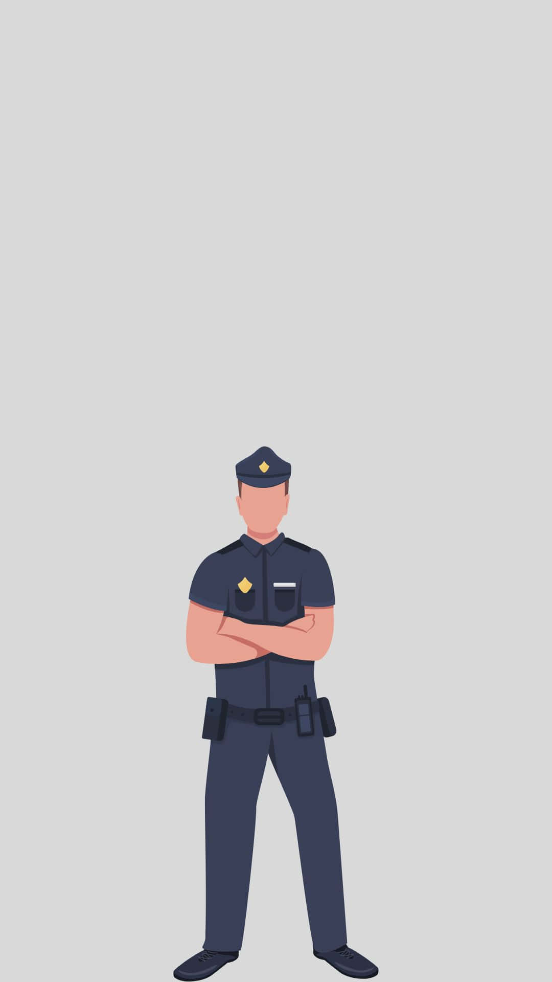 Digital Artwork Of A Cop With Arms Crossed Background
