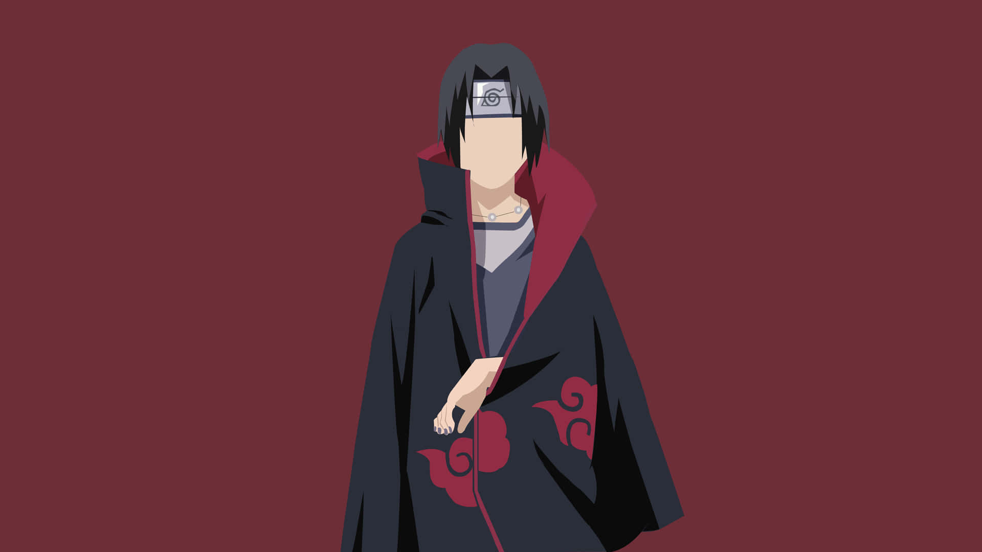 Digital Artwork Of Naruto In Maroon