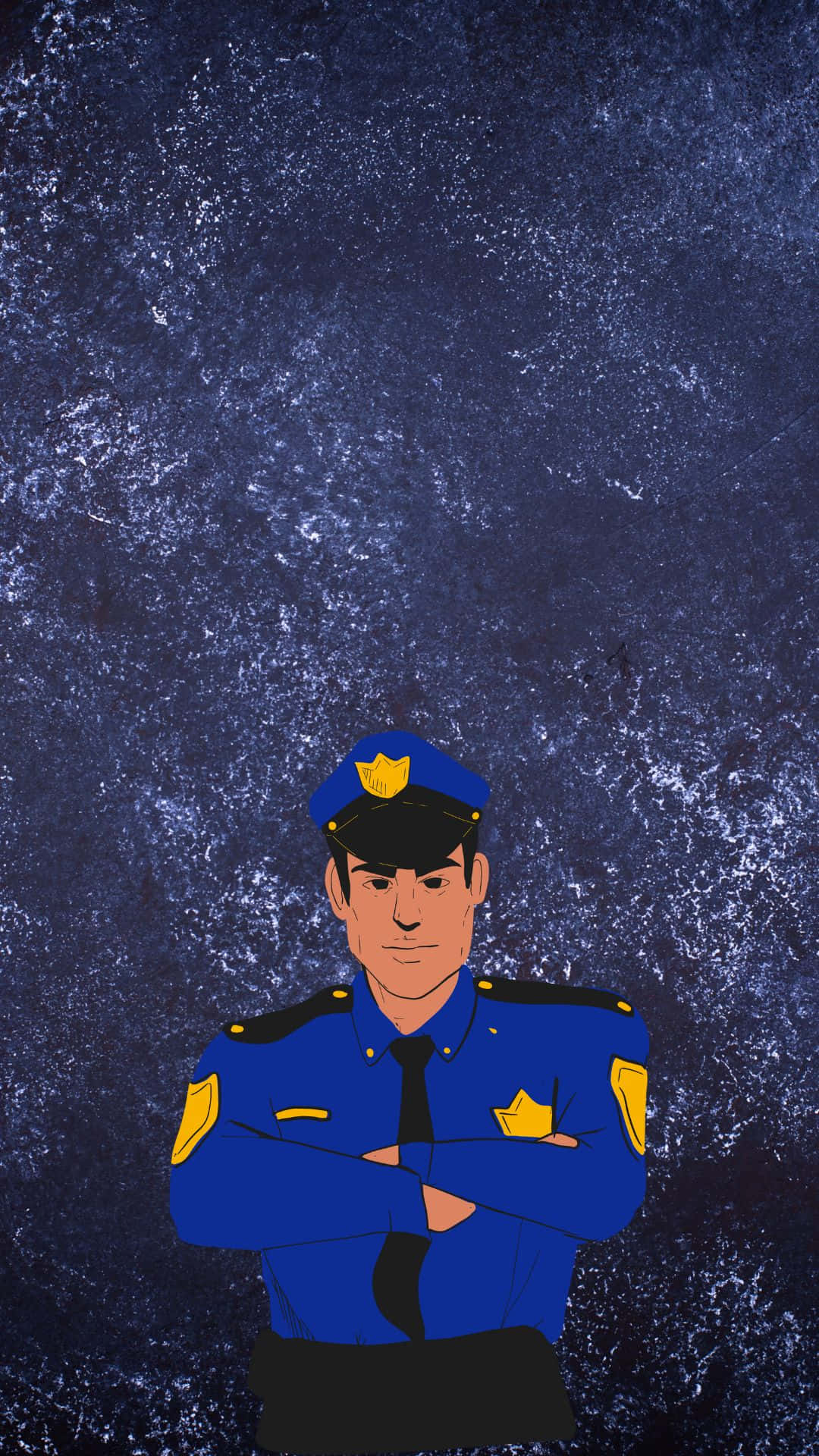 Digital Artwork Of Police Cop Arms Crossed Background