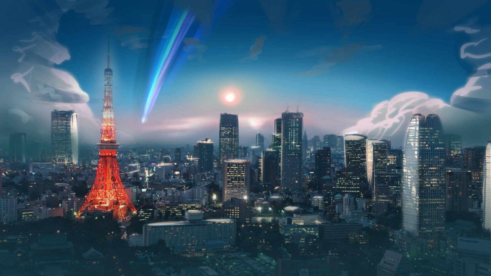 Digital Artwork Of Tokyo Tower Background