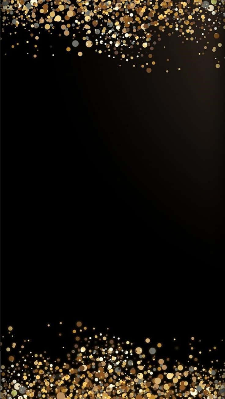 Digital Black And Gold Glitter Portrait Poster