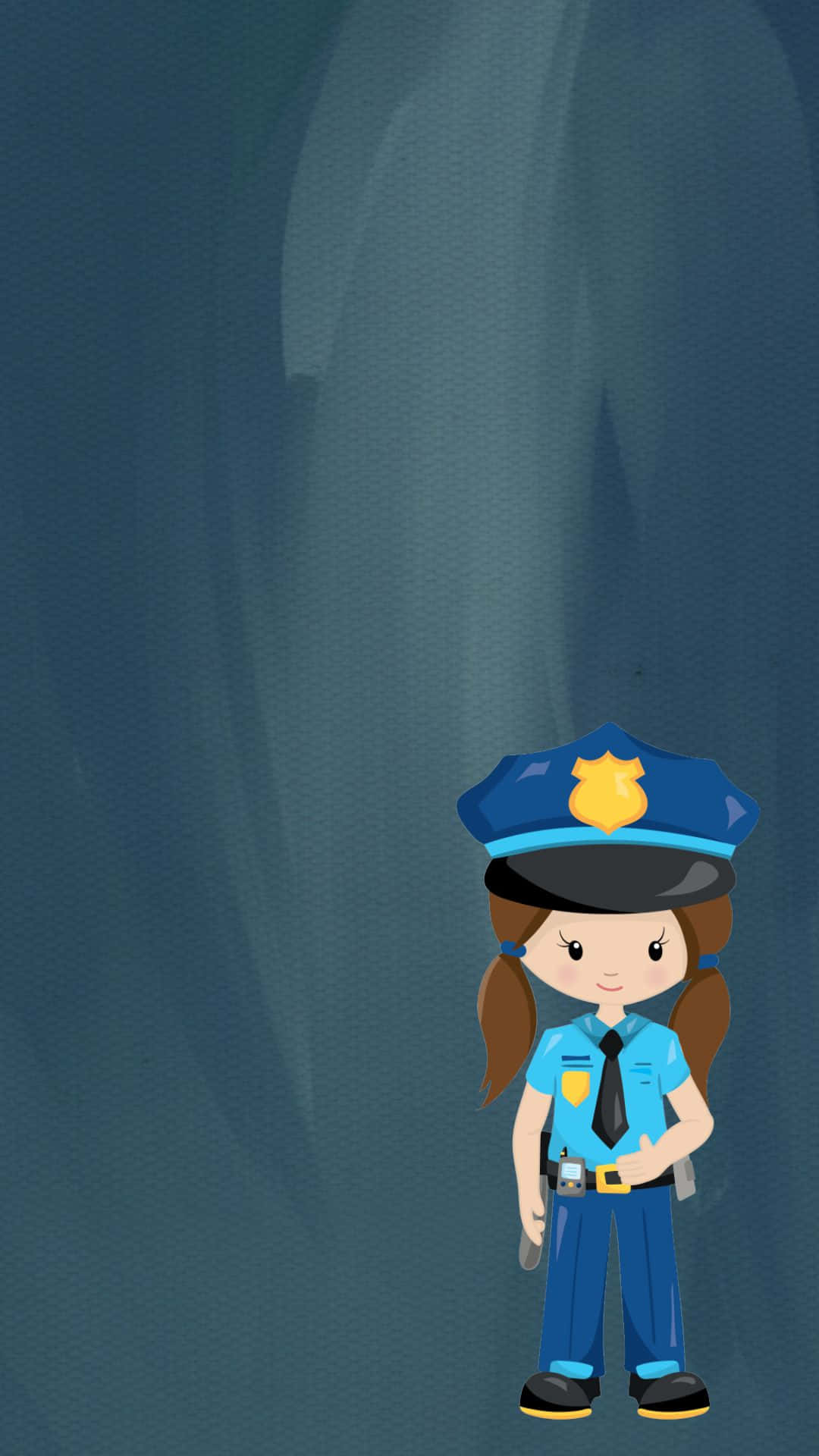 Digital Cartoon Vector Artwork Of Cop Policewoman