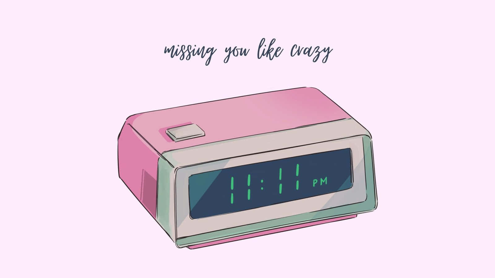 Digital Clock Desktop Pink Aesthetic