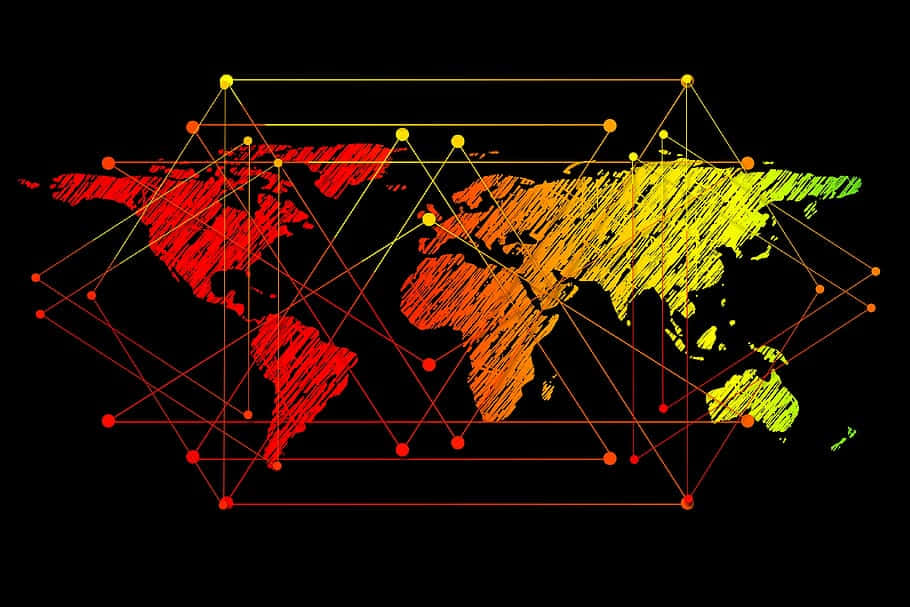 Digital Connection Amongst Global Nations Background