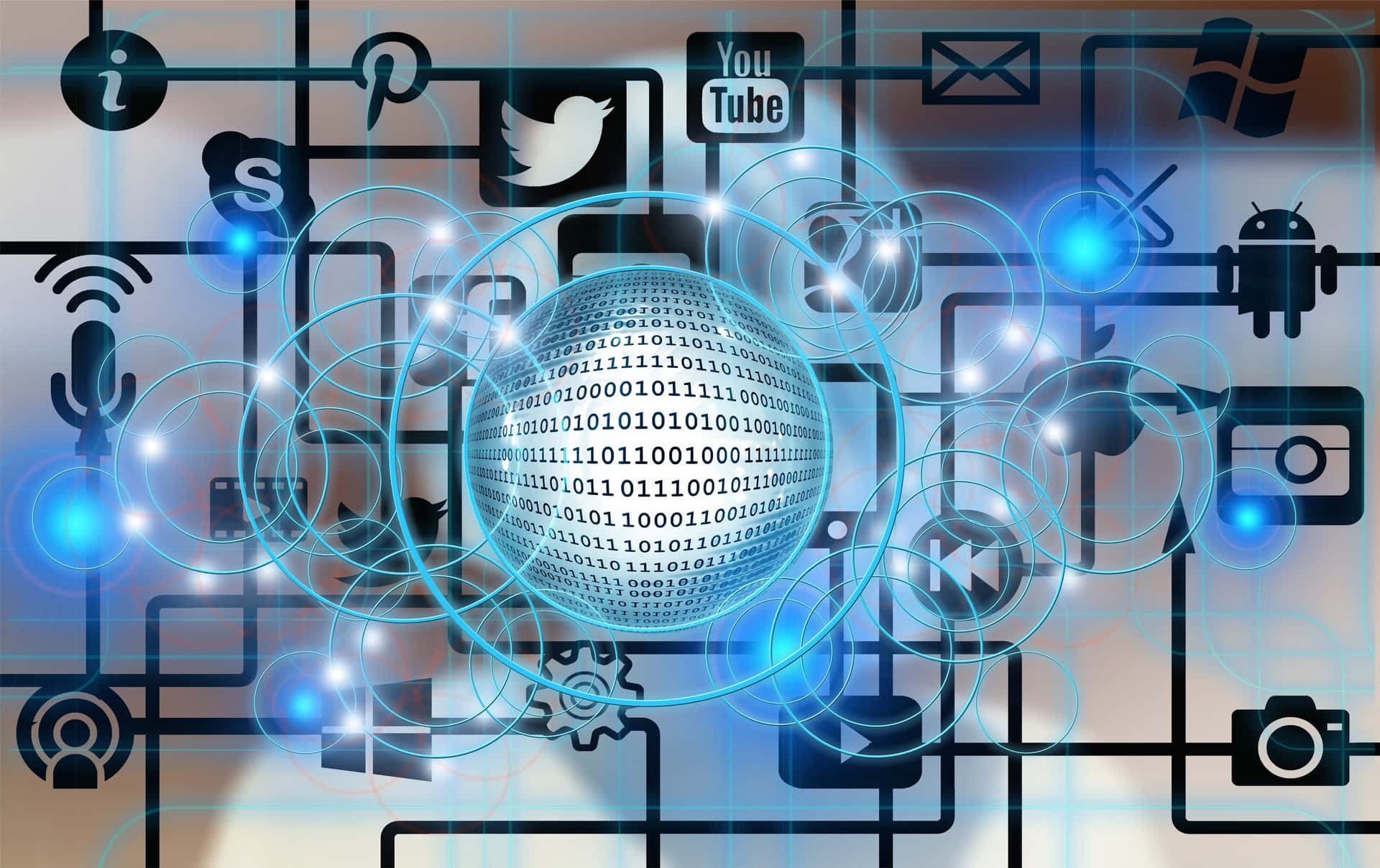 Digital Connectivityand Social Media Concept Background