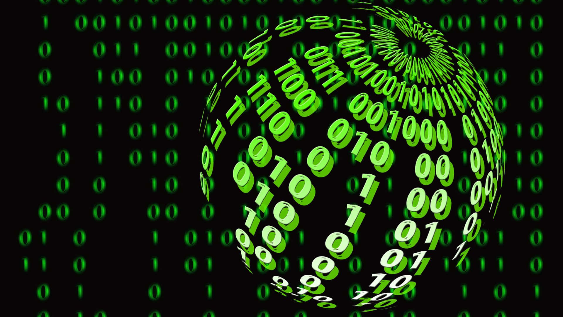 Digital Data Sphere Green Binary Code.jpg Background