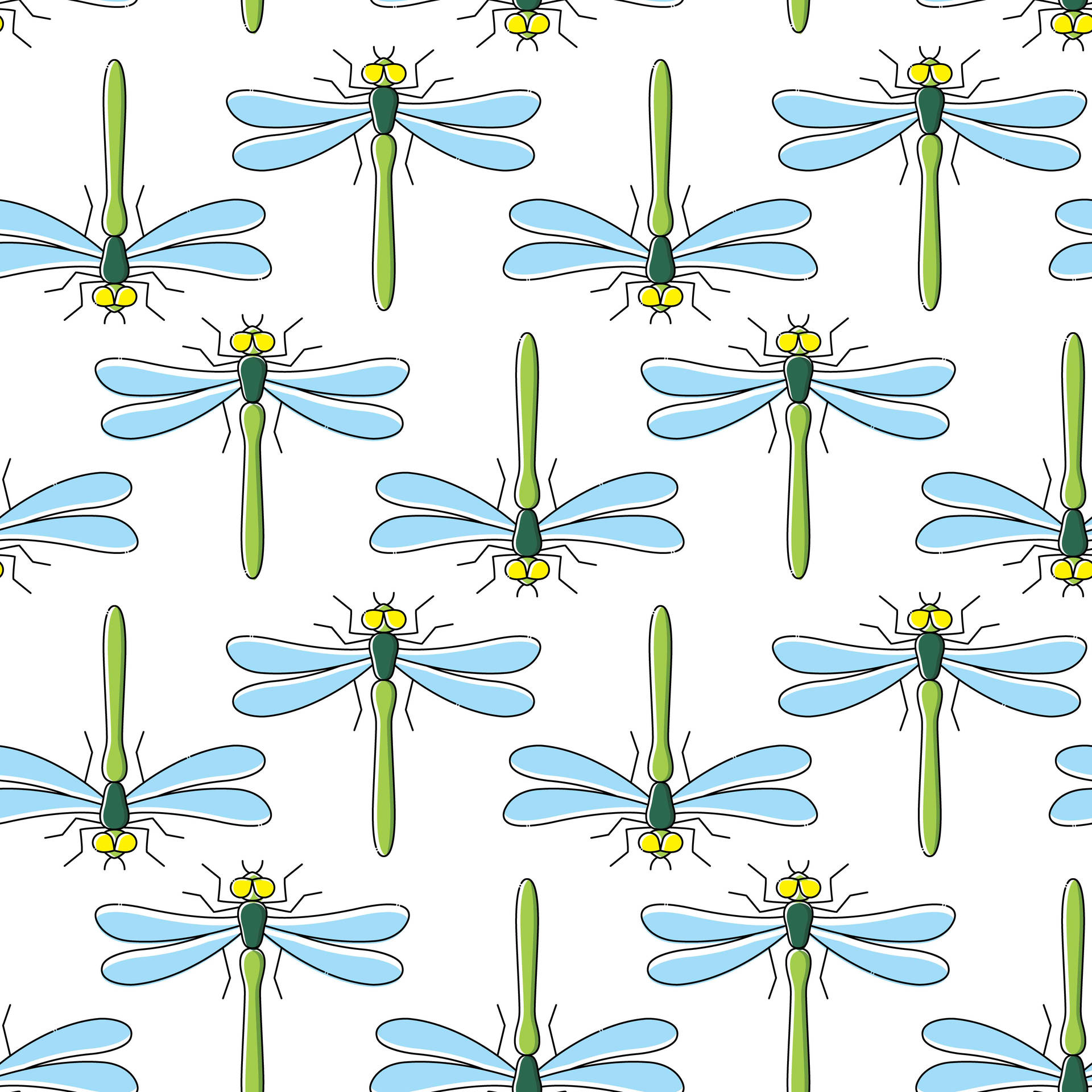 Digital Dragonfly Pattern Background