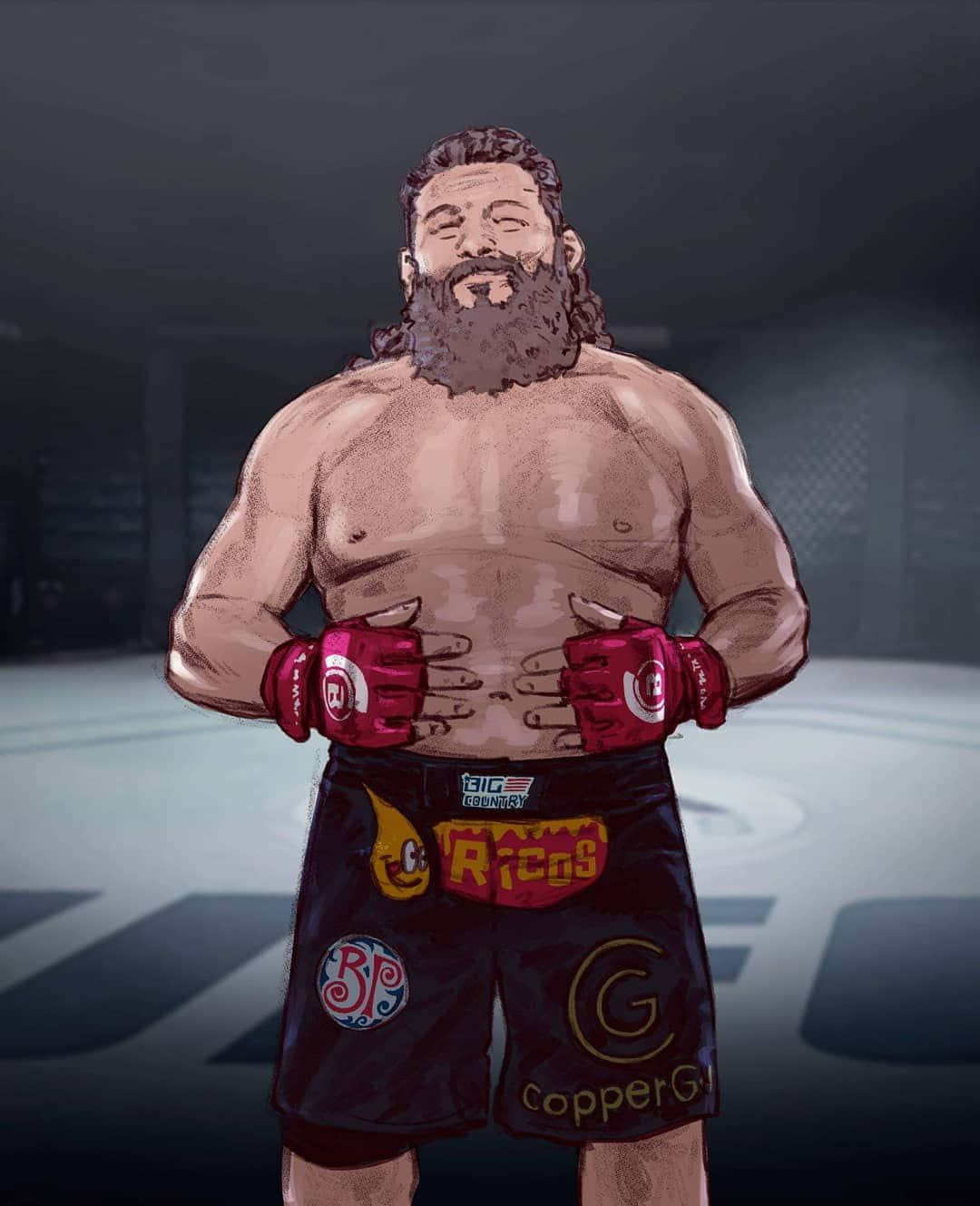 Digital Drawing Of Roy Nelson Background