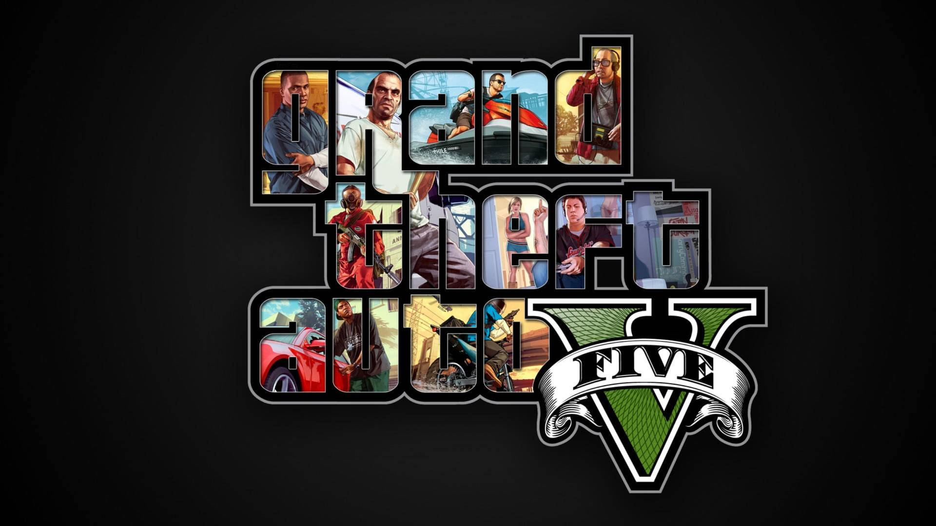Digital Grand Theft Auto Five Logo Background