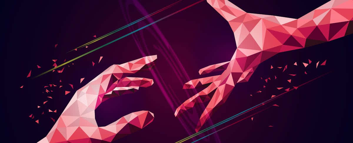 Digital Handshake Abstract Art Background