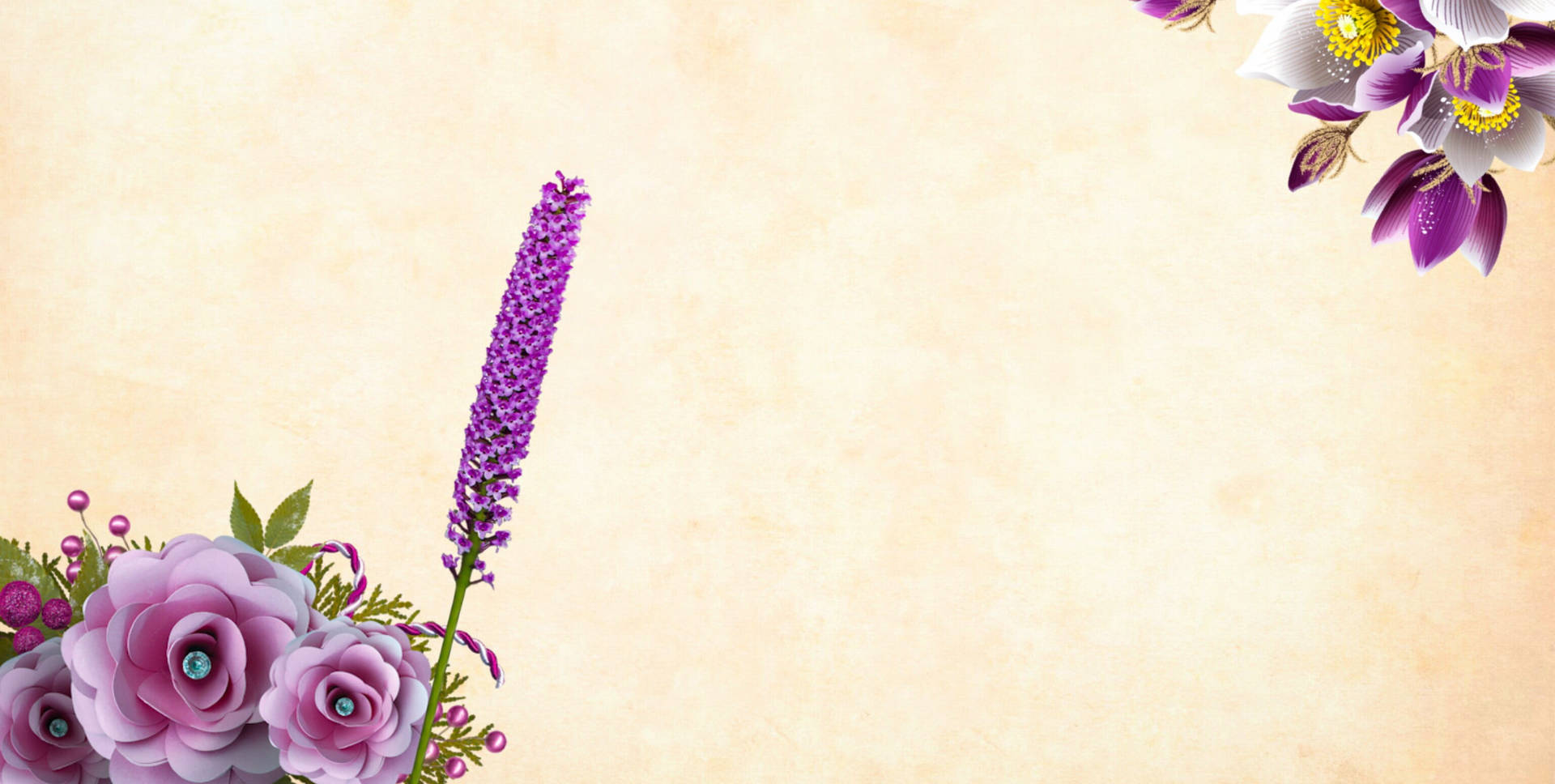 Digital Happy Birthday Flowers Background