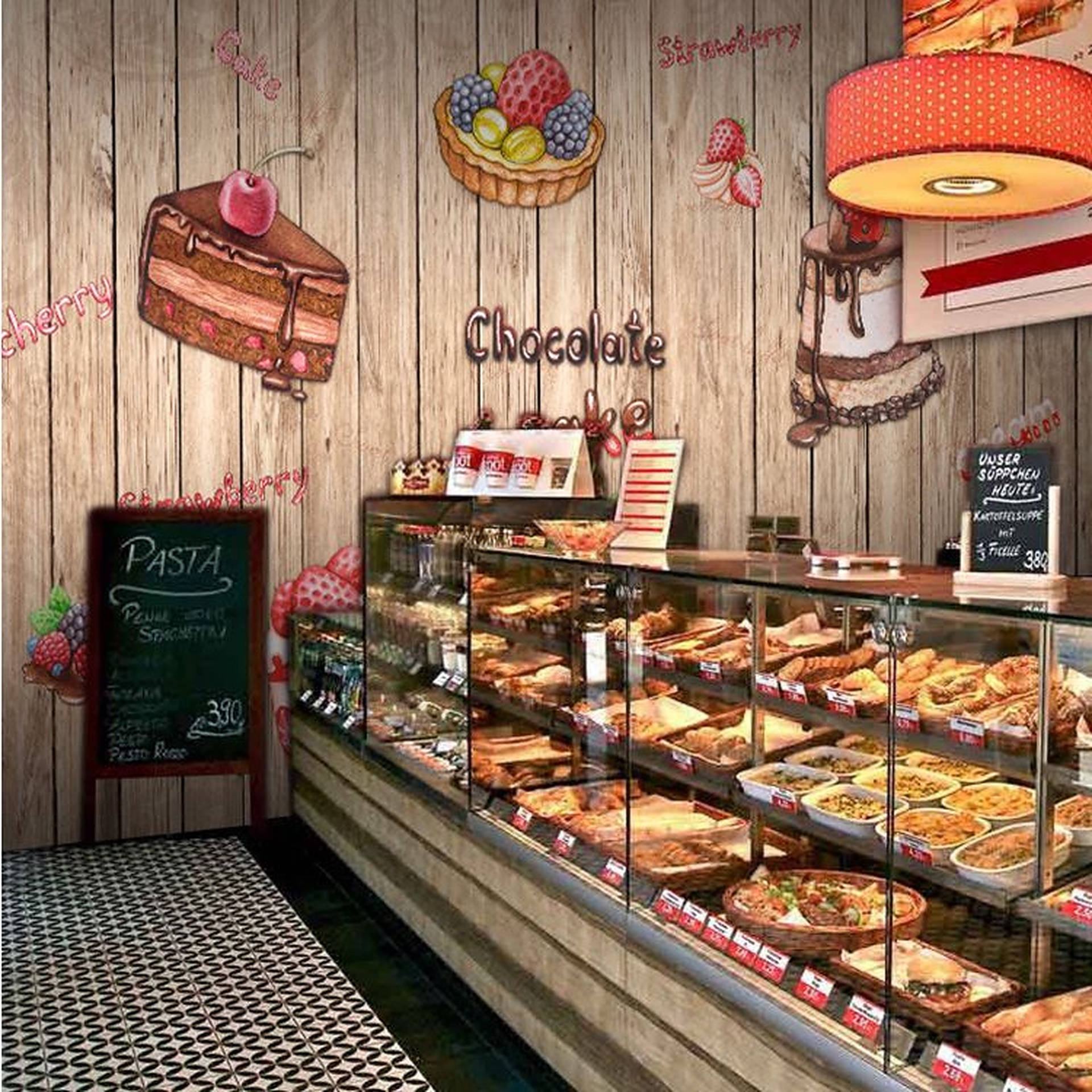 Digital Illustration Of Bakery Background