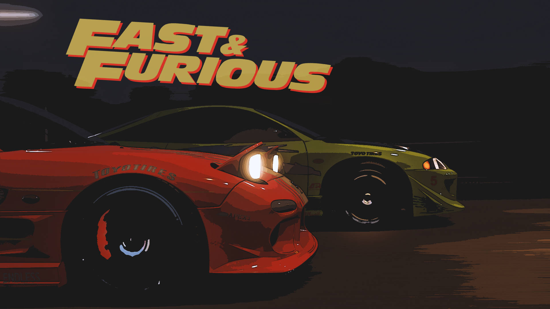 Digital Illustration Of Fast And Furious Background