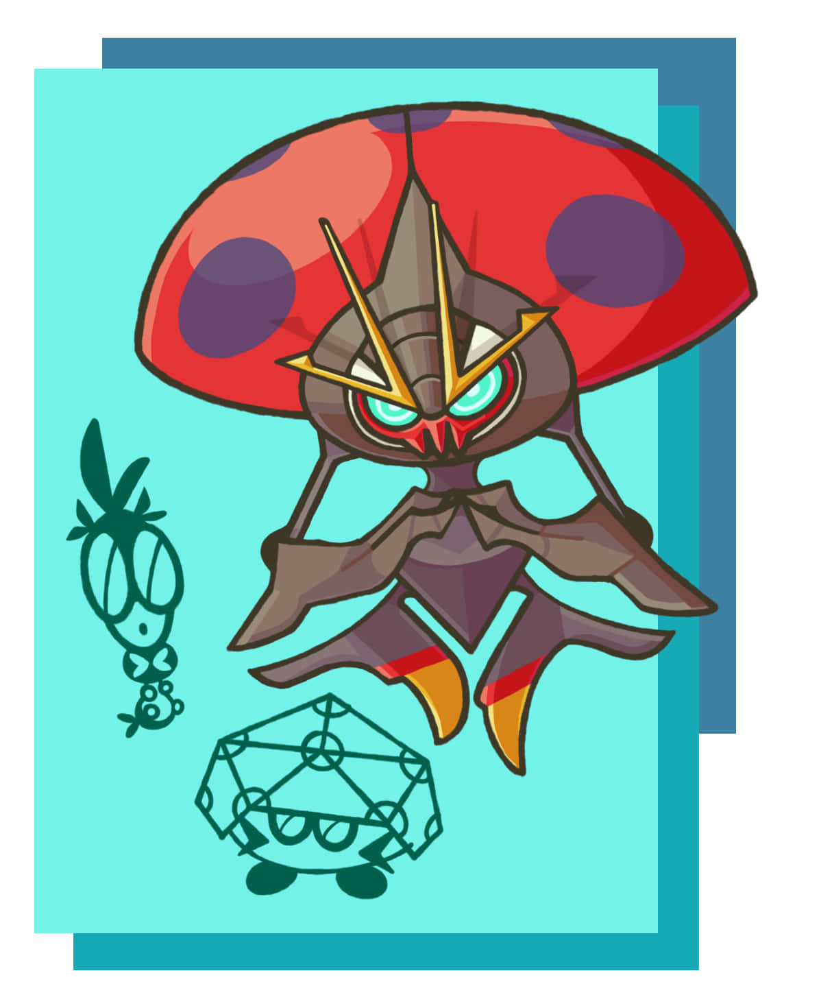 Digital Illustration Of Orbeetle Evolution