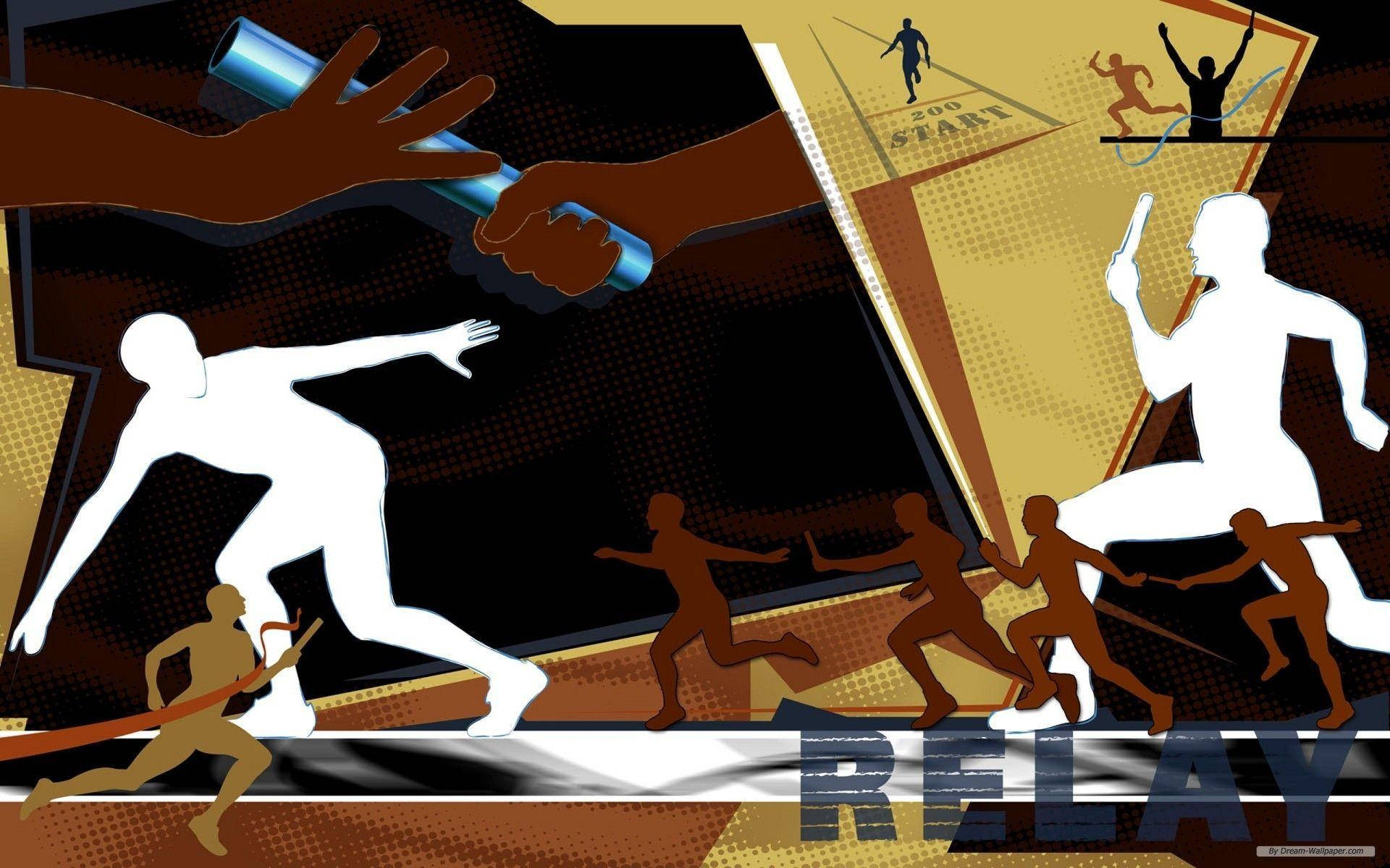 Digital Illustration Of Sports Relay Background