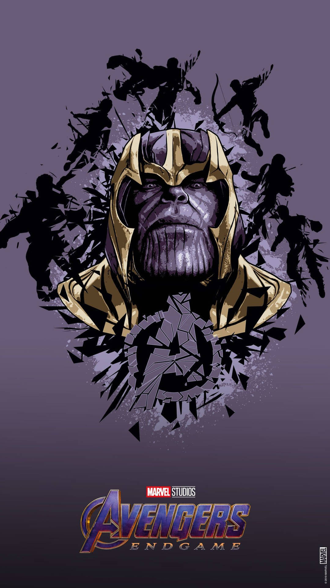 Digital Illustration Of Thanos Marvel Phone Background