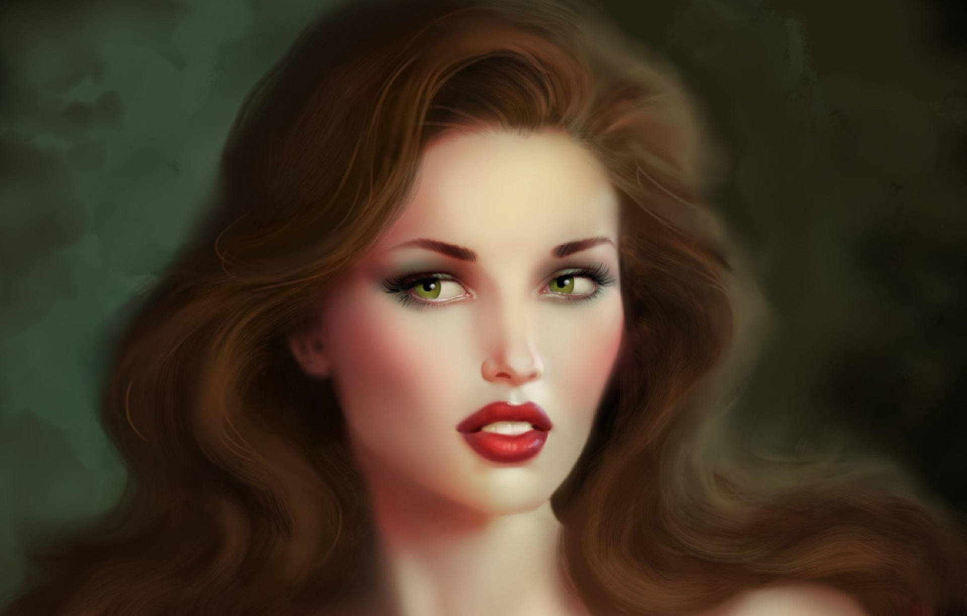 Digital Illustration Of Woman's Face Background