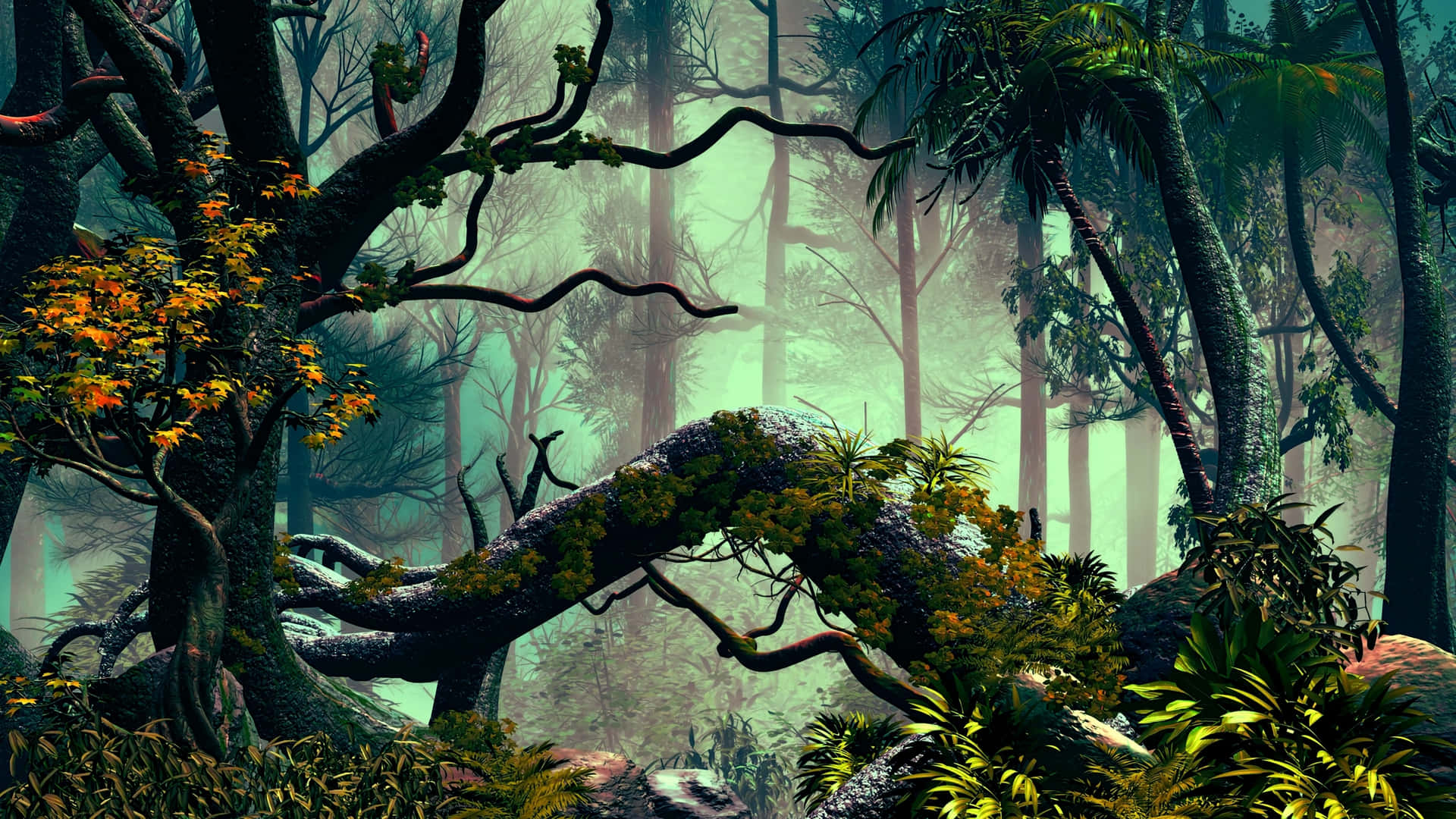 Digital Image Of Jungle Desktop Background