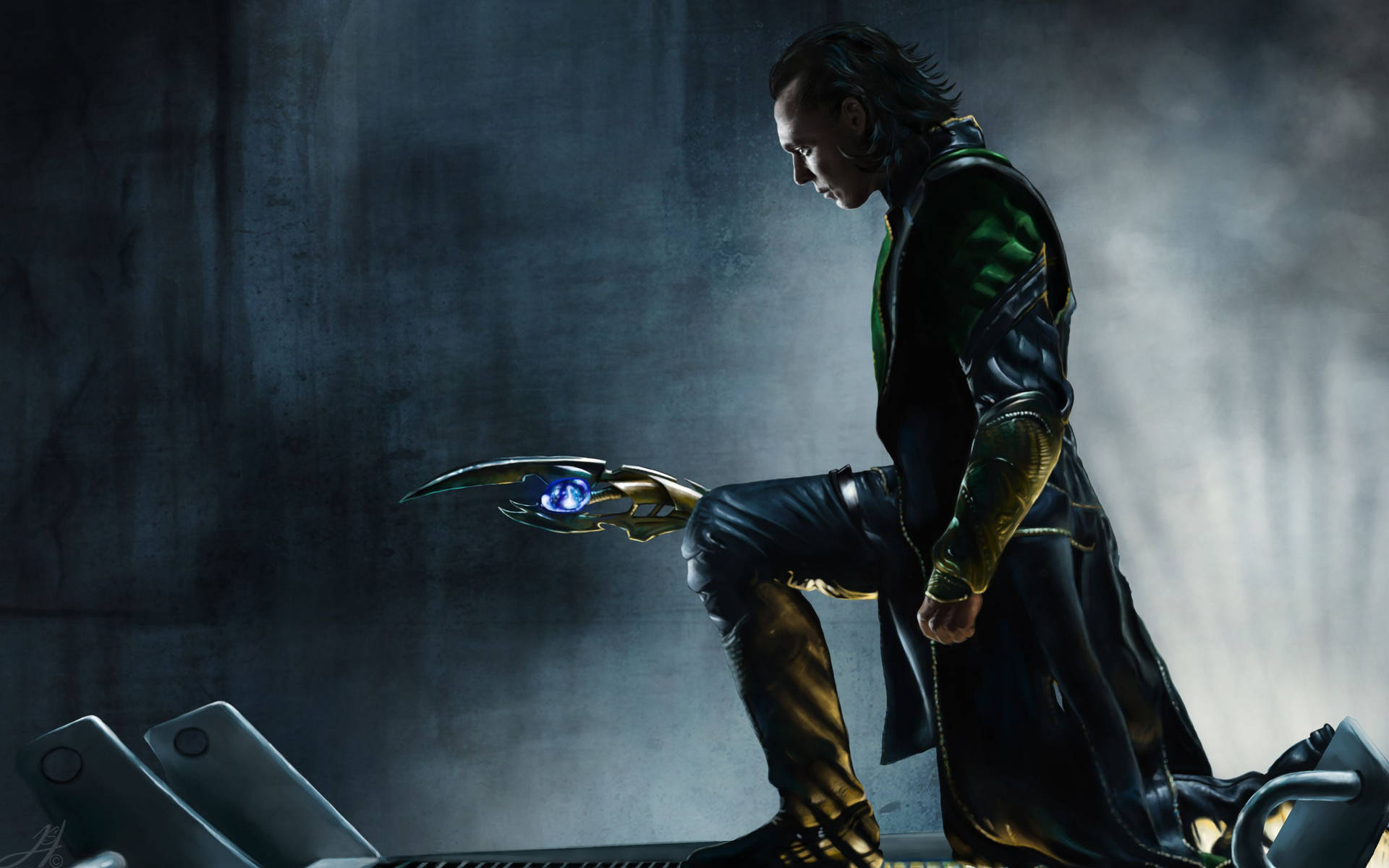 Digital Kneeling Loki Background