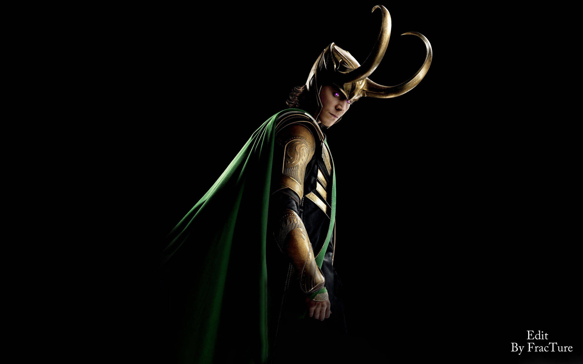 Digital Loki In Black Background