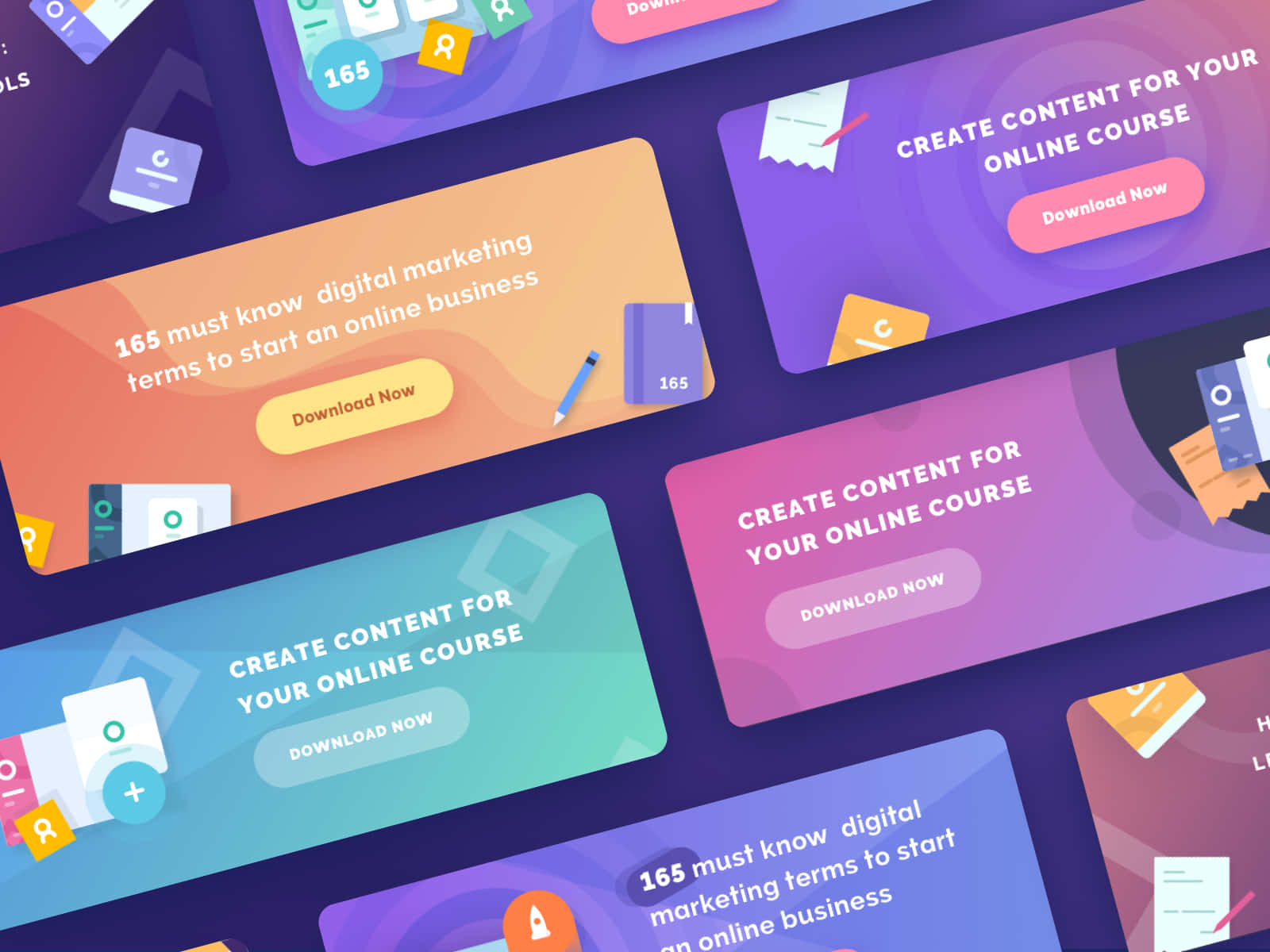 Digital Marketing Course Ad Banners Background