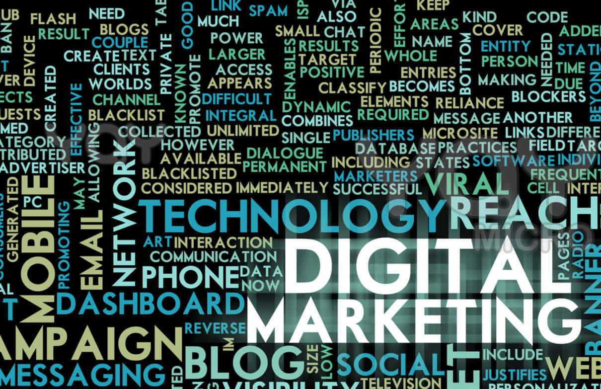 Digital Marketing Massive Word Cloud Background