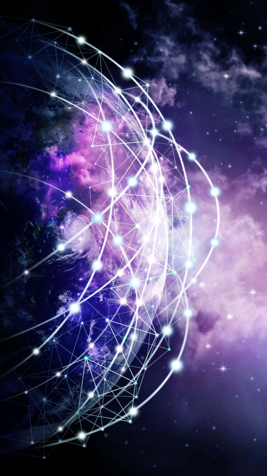 Digital Network Galaxy Abstract Background