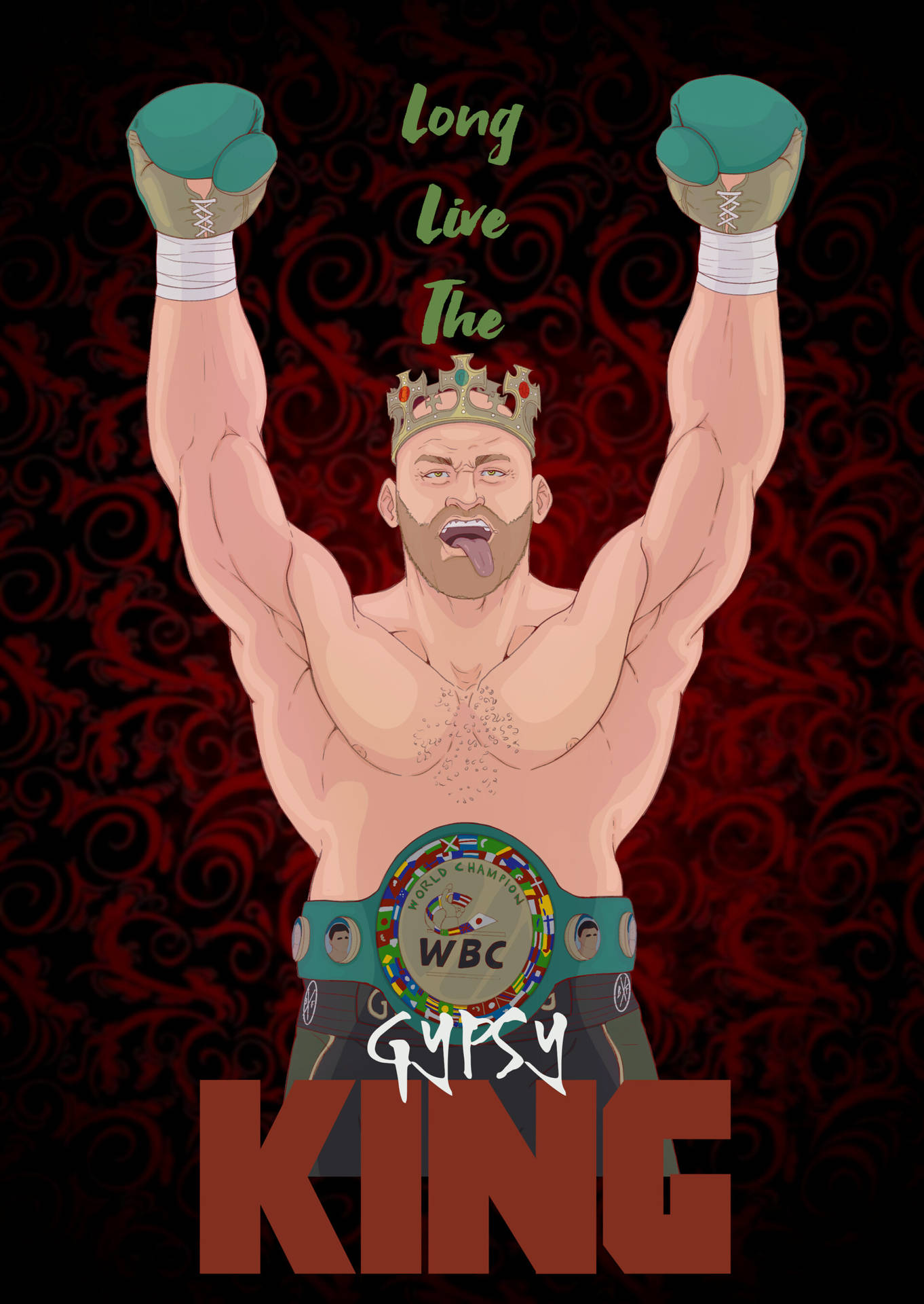 Digital Paint Gypsy King Tyson Fury Background
