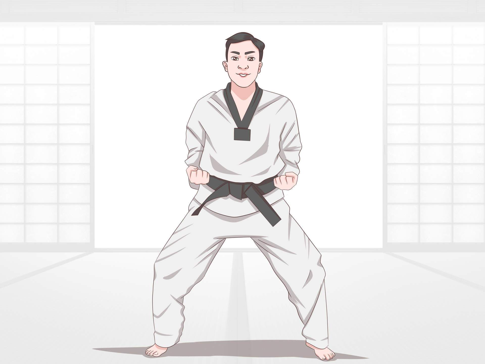 Digital Painting Taekwondo Sport Shoji Background