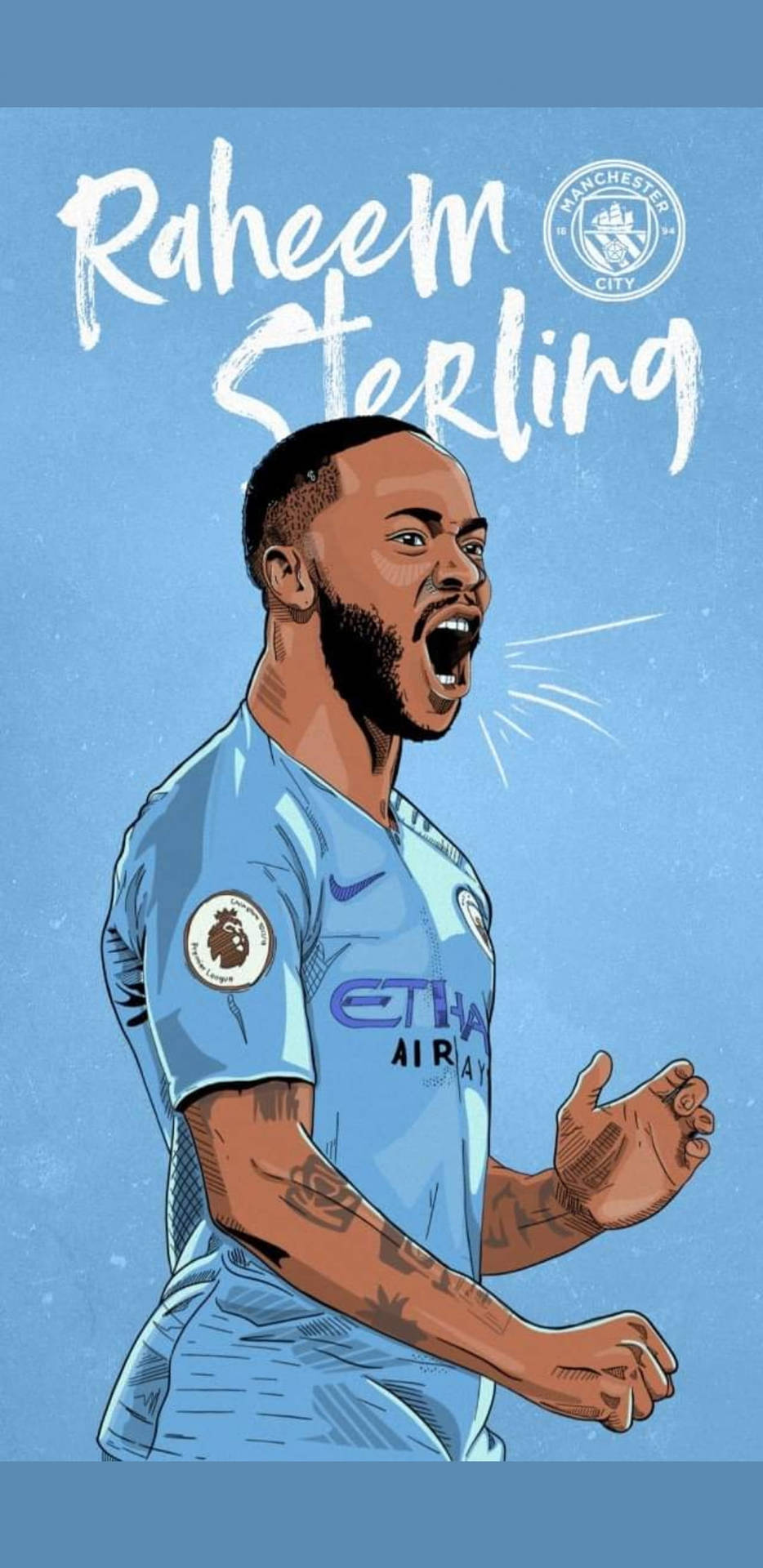 Digital Portrait Of Raheem Sterling Background