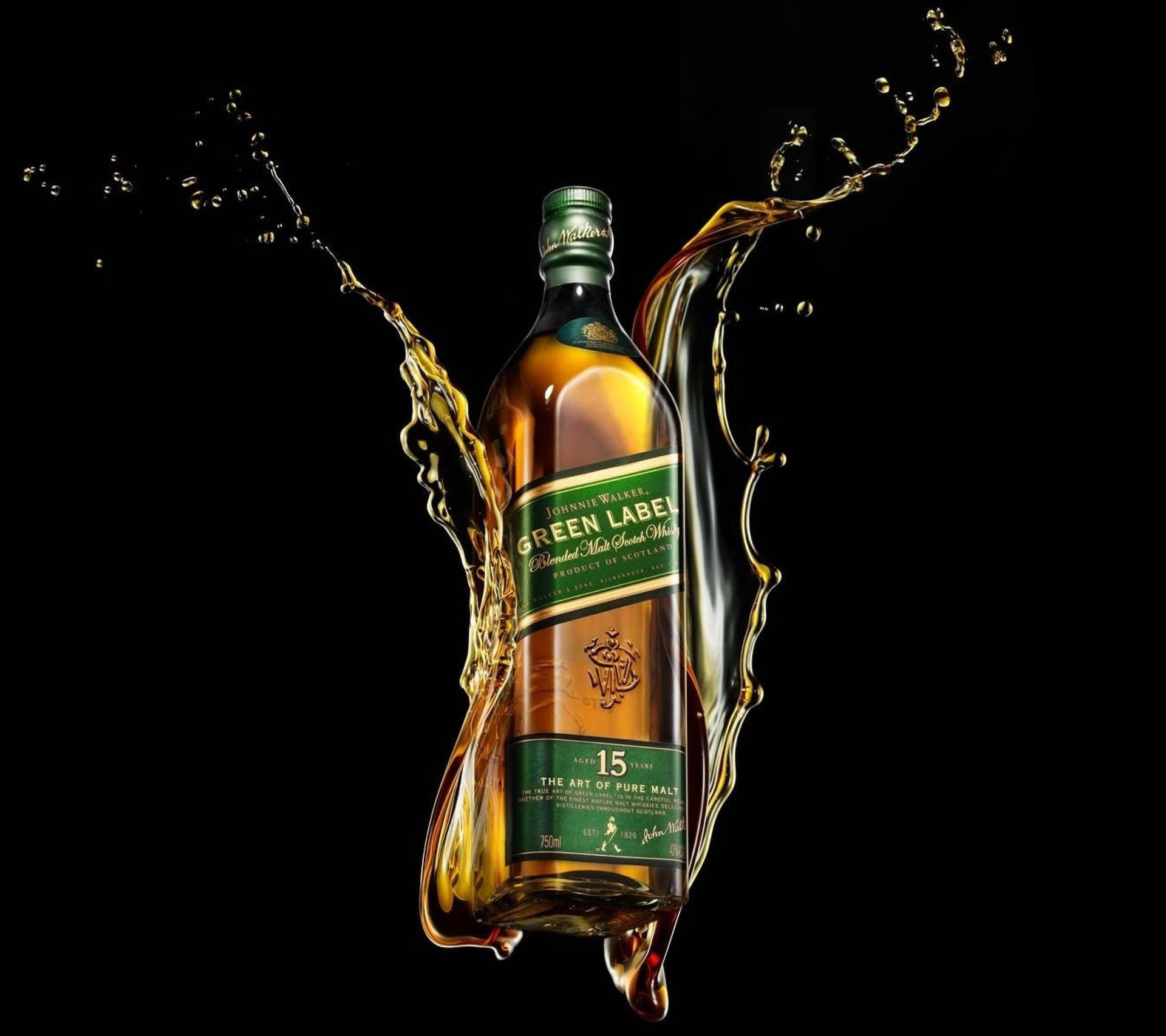 Digital Render Green Label Johnnie Walker Background