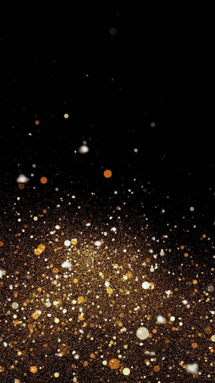 Digital Silver Black And Gold Glitter Background