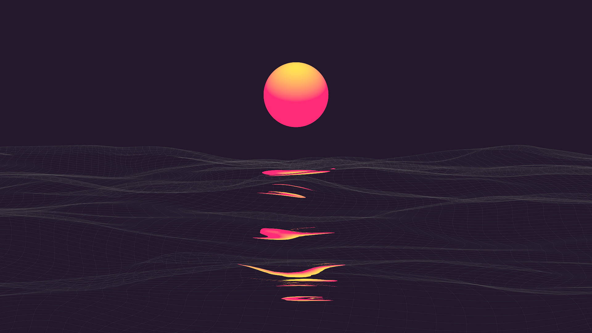 Digital Sunset Over Water Backgrounds