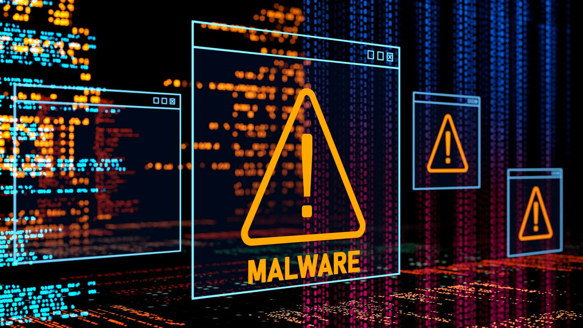 Digital Threat Concept: Malware Attack Background