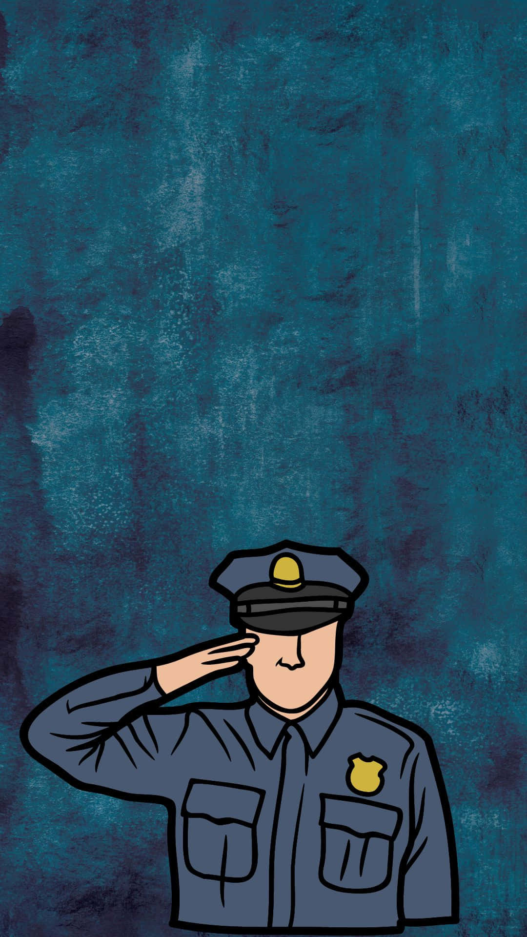 Digital Vector Artwork Of Police Cop Saluting