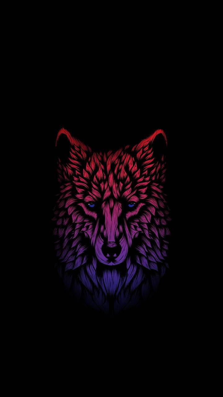 Digital Wolf Artwork Amoled Background