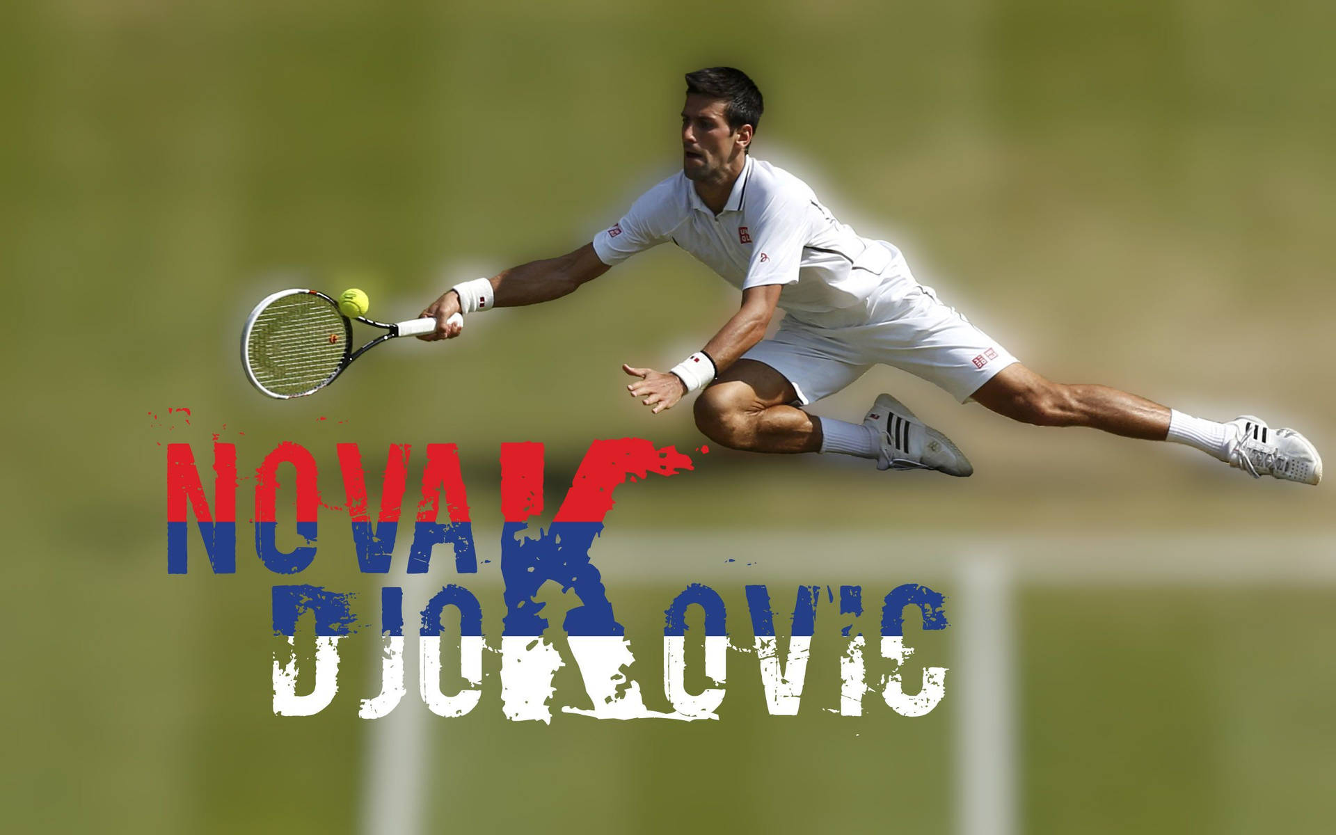 Digitally Edited Novak Djokovic In Wimbledon Background