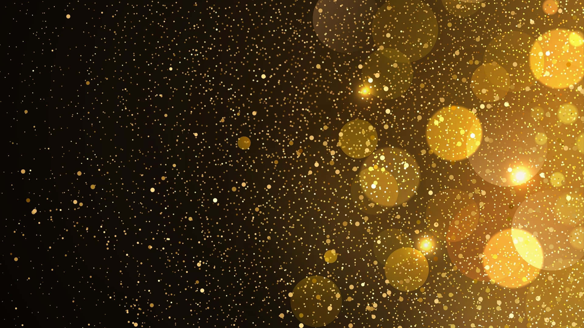 Digitally Made Black And Gold Glitter Glare Background